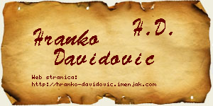 Hranko Davidović vizit kartica